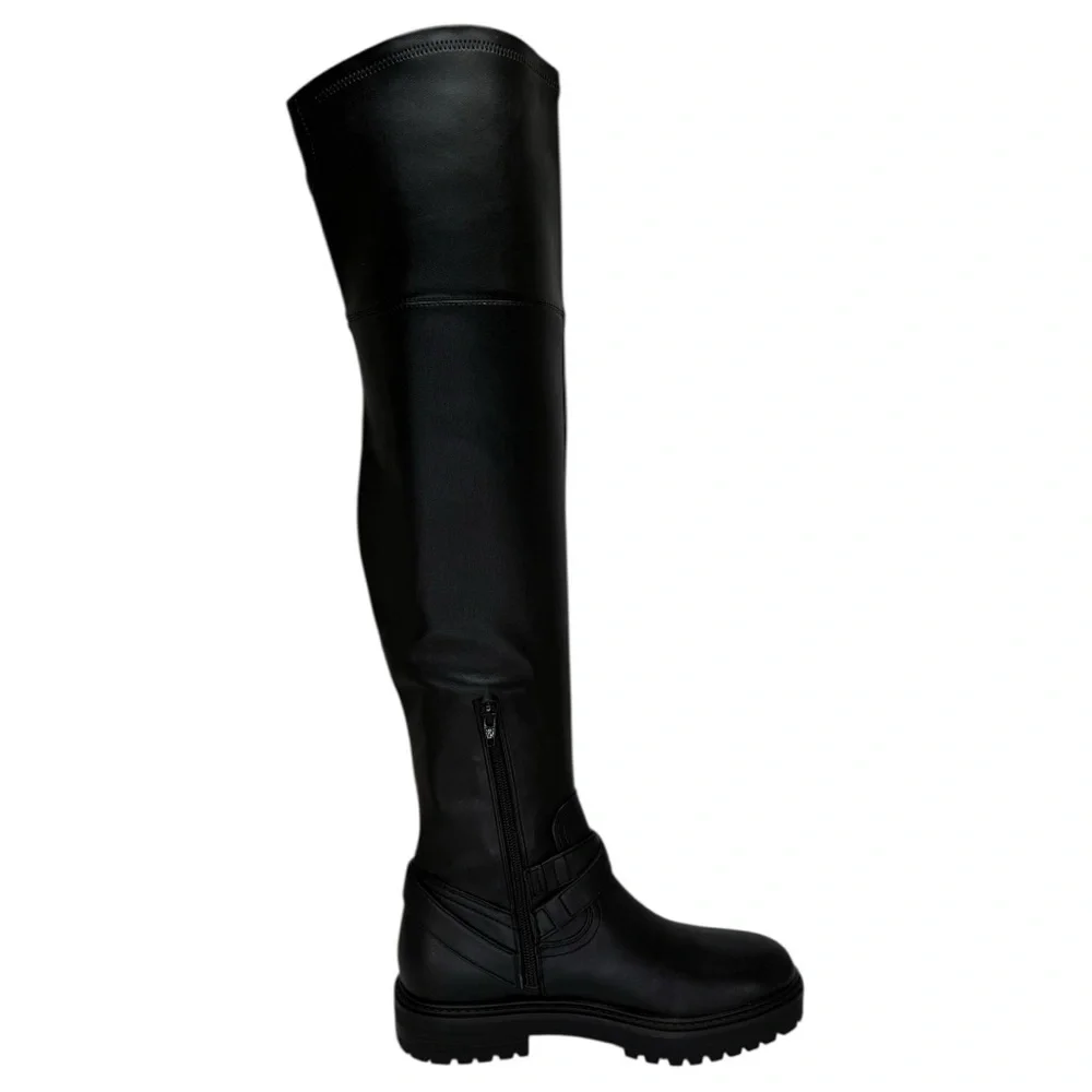 Guess Jellio Black Faux Leather OTK Womens Boots Size 5M